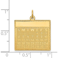 14K Yellow Gold Calendar Pendant - Engravable Charm 26mm Length by Oro Pregiato