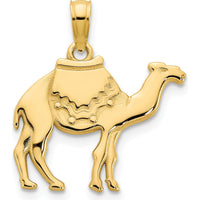 14K Yellow Gold Camel with Fancy Saddle Pendant Charm - 17.5mm Wide by Oro Pregiato