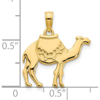 14K Yellow Gold Camel with Fancy Saddle Pendant Charm - 17.5mm Wide by Oro Pregiato