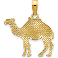 14K Yellow Gold Camel with Fancy Saddle Pendant Charm - 17.5mm Wide by Oro Pregiato