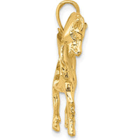 14K Yellow Gold Cantering Horse Pendant Charm - Polished Finish by Oro Pregiato