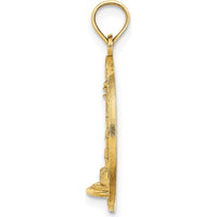 14K Yellow Gold Cape Cod Lighthouse Pendant Charm - Polished Textured Design by Oro Pregiato