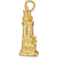 14K Yellow Gold Cape Cod Lighthouse Pendant with 3D Textured Detailing by Oro Pregiato