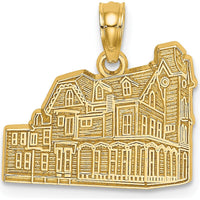 14K Yellow Gold Cape May Charm - Textured Victorian Design with Polished Finish by Oro Pregiato