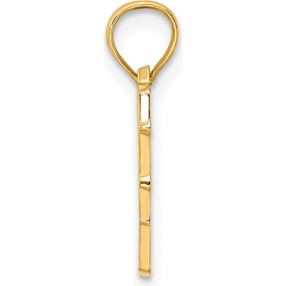14K Yellow Gold Cape May Charm - Textured Victorian Design with Polished Finish by Oro Pregiato