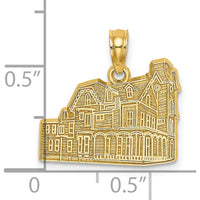 14K Yellow Gold Cape May Charm - Textured Victorian Design with Polished Finish by Oro Pregiato