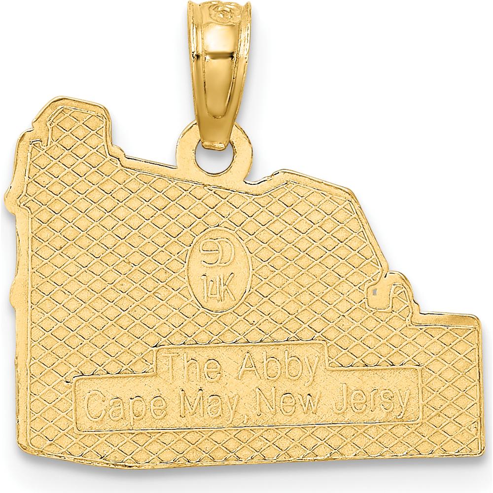 14K Yellow Gold Cape May Charm - Textured Victorian Design with Polished Finish by Oro Pregiato