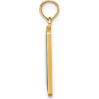 14K Yellow Gold Cape May Exit 0 Charm with Green Enamel Detail by Oro Pregiato