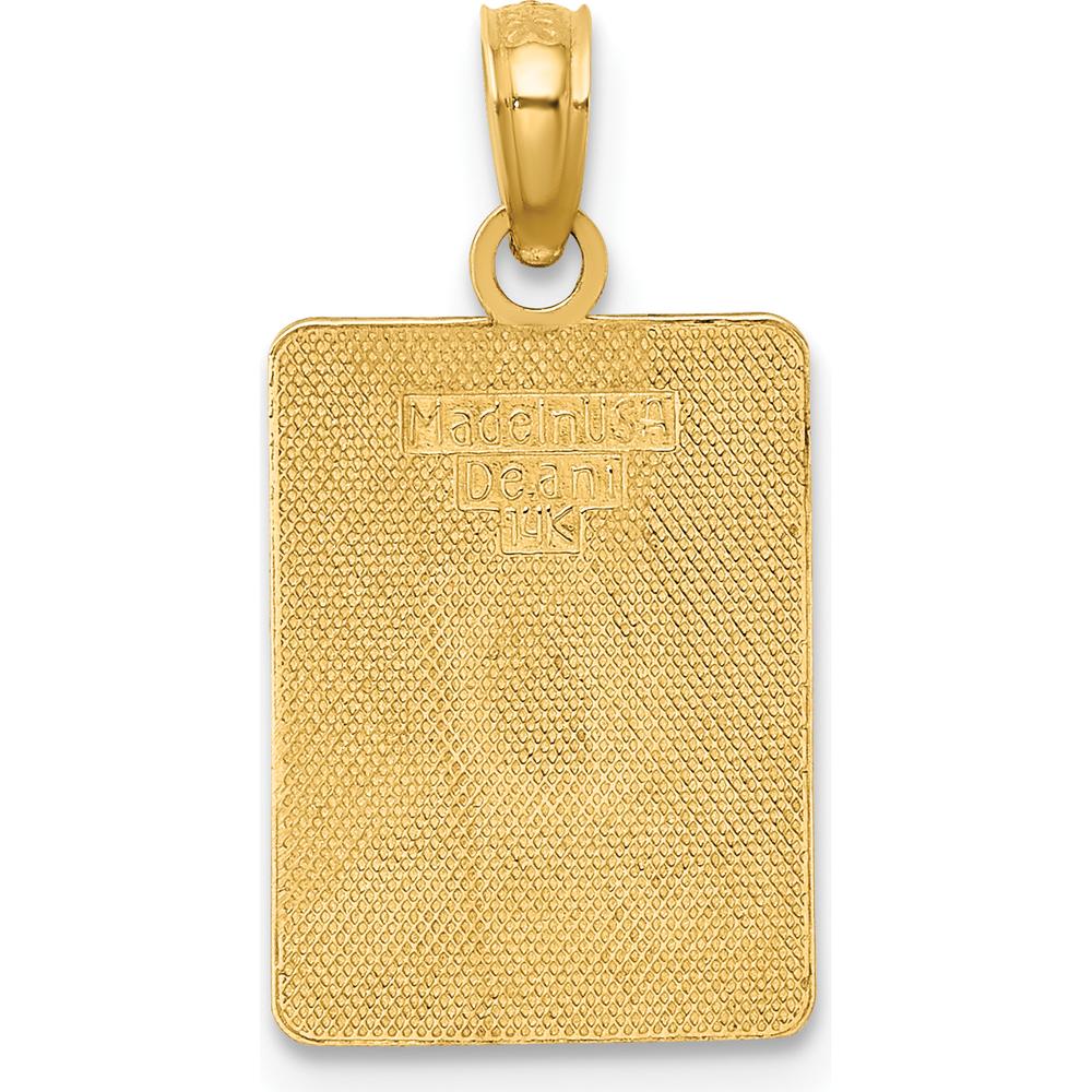 14K Yellow Gold Cape May Exit 0 Charm with Green Enamel Detail by Oro Pregiato