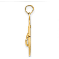 14K Yellow Gold Cape May Flip-Flop Charm Pendant - 24.3mm Length by Oro Pregiato