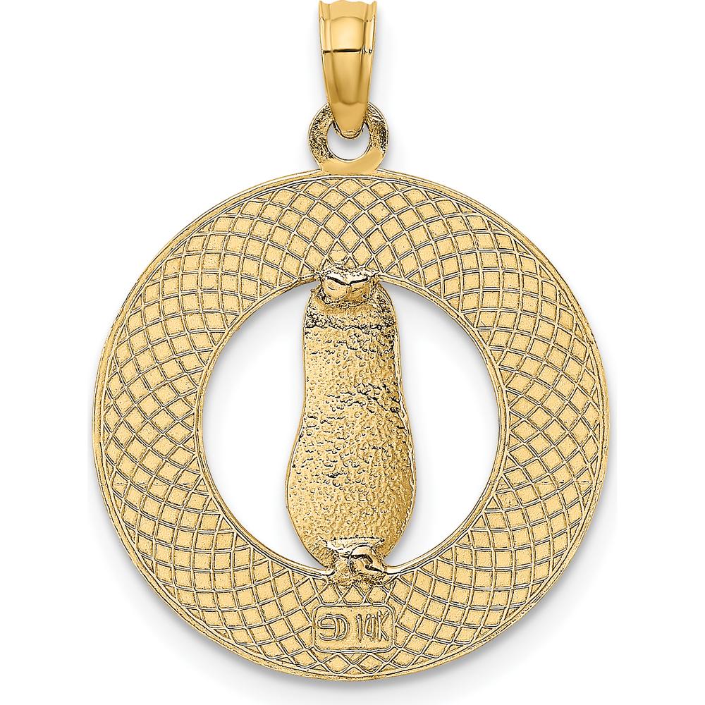 14K Yellow Gold Cape May Flip-Flop Charm Pendant - 24.3mm Length by Oro Pregiato