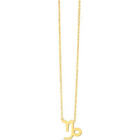 14K Yellow Gold Capricorn Zodiac Pendant Necklace - 18" with Spring Ring Clasp by Orozza Fine Jewelry