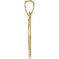 14K Yellow Gold Caridad Del Cobre Round Medal Pendant with Polished and Satin Finish - Hollow Design by Oro Pregiato