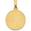 14K Yellow Gold Caridad Del Cobre Round Medal Pendant with Polished and Satin Finish - Hollow Design by Oro Pregiato