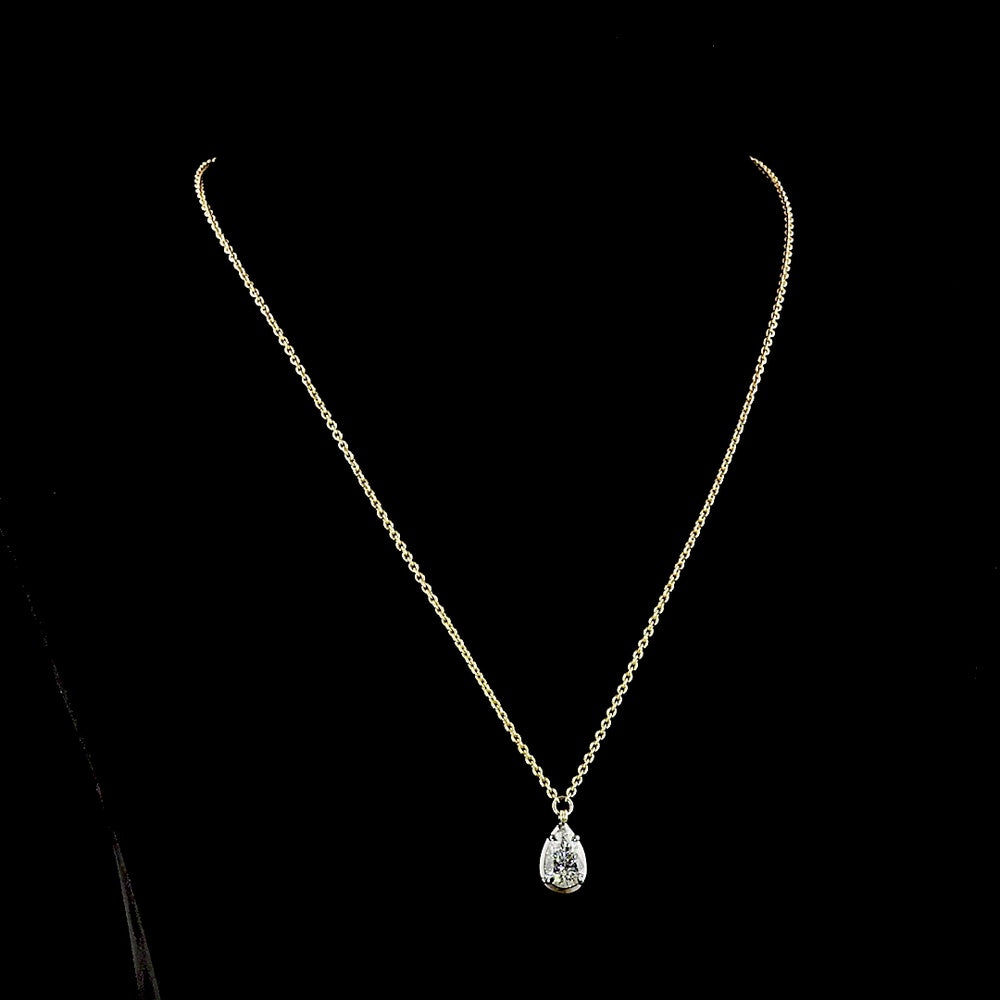 14K Yellow Gold Cascade Layered Pendant with Oval, Heart, and Pear Shaped Lab Diamonds - 6.15 Carat Total Diamond Weight - Covaloro Fine Jewelry