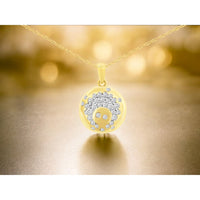 14K Yellow Gold Celestial Starburst Pendant with Prong-Set Round Diamonds - 0.33 Carat Total Diamond Weight - Royal Jewelry