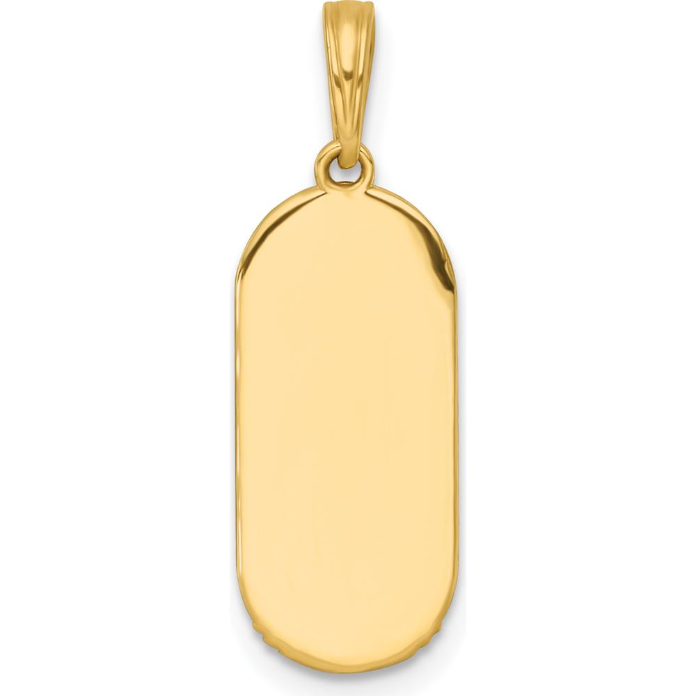 14K Yellow Gold Celestial Sun Moon and Stars Pendant with Blue Enamel by Oro Pregiato