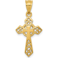 14K Yellow Gold Celtic Cross Pendant - 29mm Length by Oro Pregiato