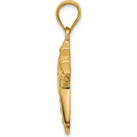 14K Yellow Gold Celtic Cross Pendant - 29mm Length by Oro Pregiato