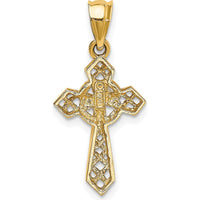 14K Yellow Gold Celtic Cross Pendant - 29mm Length by Oro Pregiato