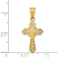 14K Yellow Gold Celtic Cross Pendant - 29mm Length by Oro Pregiato
