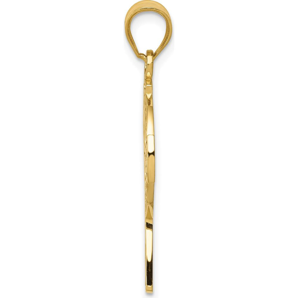 14K Yellow Gold Celtic Cross Pendant - Textured Design by Oro Pregiato