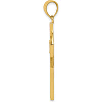 14K Yellow Gold Celtic Cross Pendant - Textured Design by Oro Pregiato
