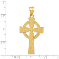14K Yellow Gold Celtic Cross Pendant - Textured Design by Oro Pregiato