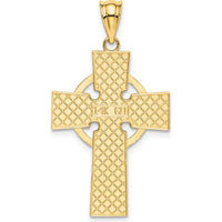 14K Yellow Gold Celtic Cross Pendant with Polished Finish - 34mm Length by Oro Pregiato