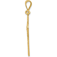14K Yellow Gold Celtic Cross Pendant with Satin Finish and Polished Detailing by Oro Pregiato