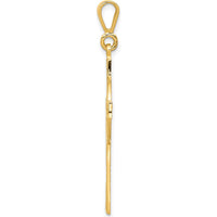 14K Yellow Gold Celtic Cross Pendant with Textured Design - 44mm Length by Oro Pregiato