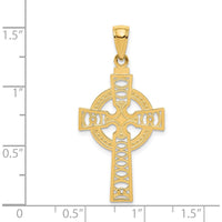 14K Yellow Gold Celtic Cross with Eternity Circle Pendant - Solid and Elegant Design by Oro Pregiato