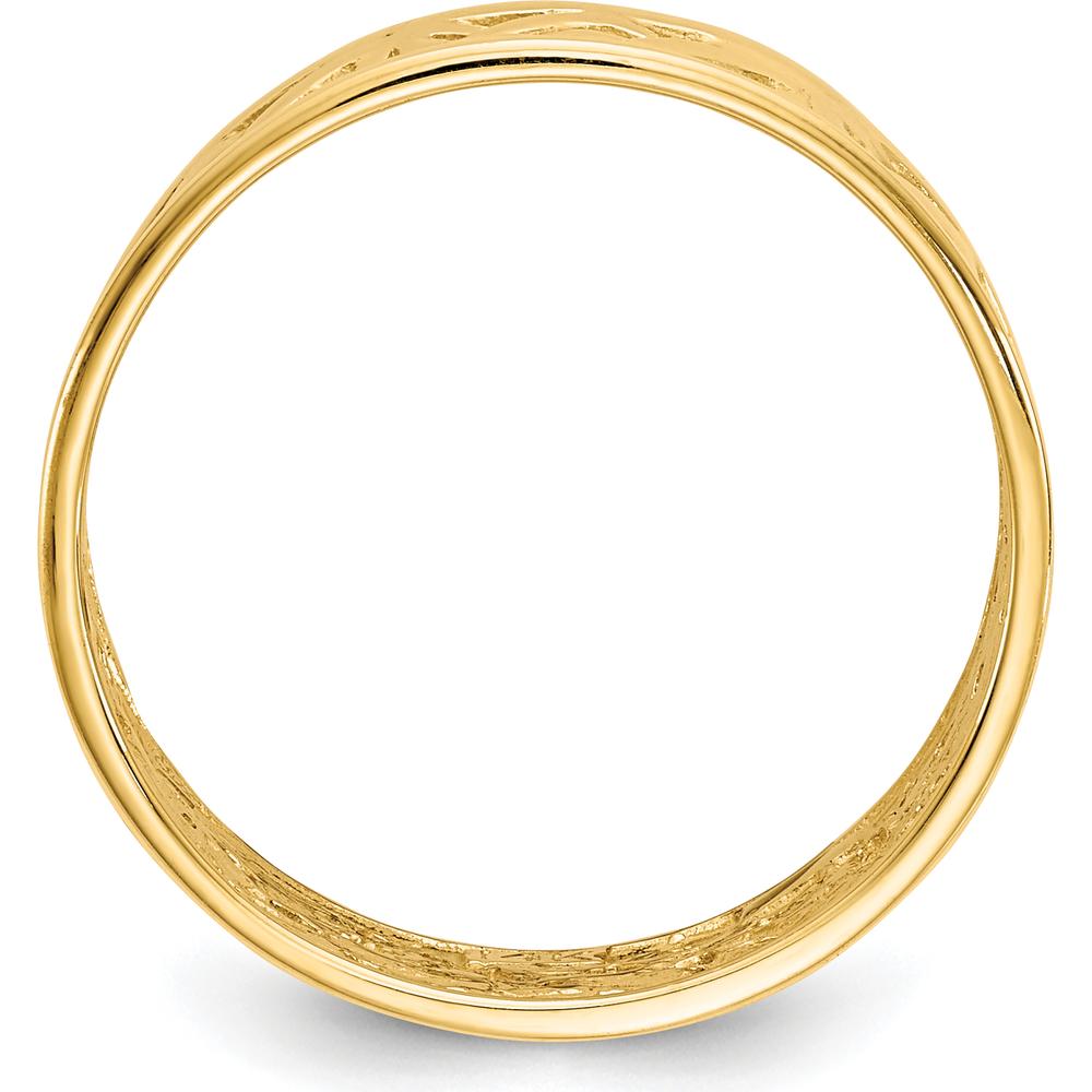 14K Yellow Gold Celtic Knot Band Ring - 6mm Polished Finish by Oro Pregiato