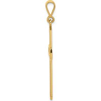 14K Yellow Gold Celtic Knot Cross Pendant with Textured Finish - 45mm Length by Oro Pregiato