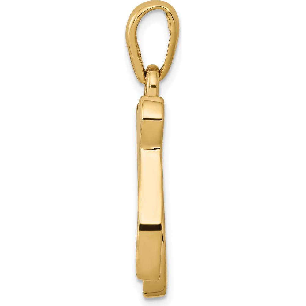 14K Yellow Gold Chai Pendant Necklace - Polished Finish - 27mm Length by Oro Pregiato