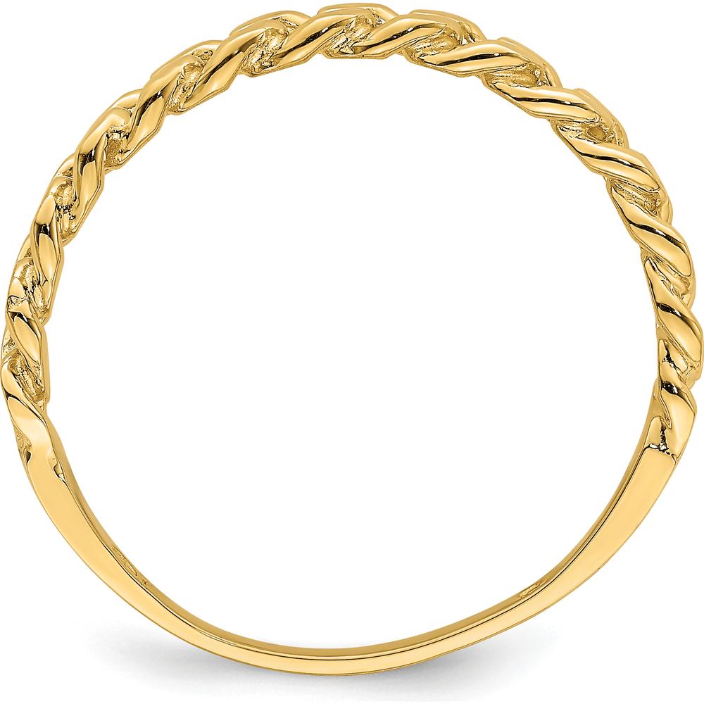14K Yellow Gold Chain Link Band Ring - Tapered Design by Oro Pregiato