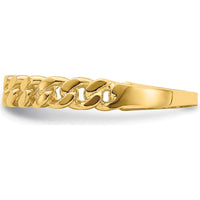 14K Yellow Gold Chain Link Band Ring - Tapered Design by Oro Pregiato