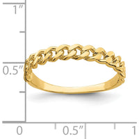 14K Yellow Gold Chain Link Band Ring - Tapered Design by Oro Pregiato
