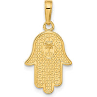 14K Yellow Gold Chamseh Hand of God Pendant with Star of David - Symbolic Jewelry by Oro Pregiato