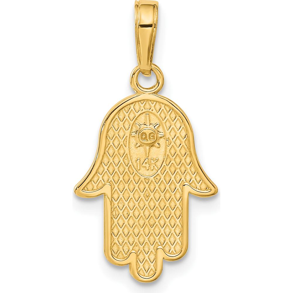 14K Yellow Gold Chamseh Hand of God Pendant with Star of David - Symbolic Jewelry by Oro Pregiato