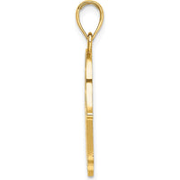 14K Yellow Gold Chamseh with Star of David Pendant - 28.3mm Length by Oro Pregiato