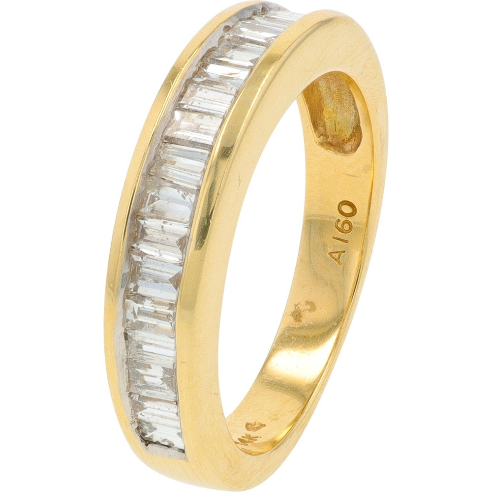 14K Yellow Gold Channel-Set Baguette Diamond Band - 1.00 Carat Total Diamond Weight