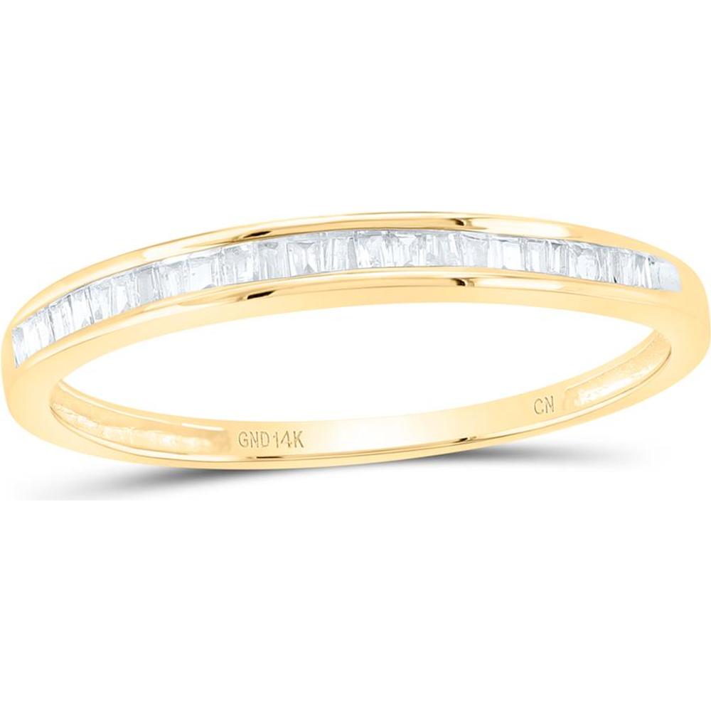 14K Yellow Gold Channel-Set Baguette Diamond Wedding Band - 1/6 Carat Total Diamond Weight