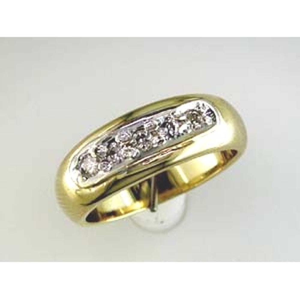 14K Yellow Gold Channel Set Band with Round Brilliant Cut Diamonds - 0.27 Carat Total Diamond Weight - Royal Jewelry