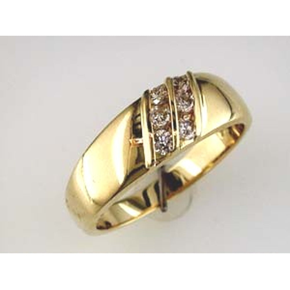 14K Yellow Gold Channel-Set Band with Round Brilliant Diamonds - 0.35 Carat Total Diamond Weight - Royal Jewelry