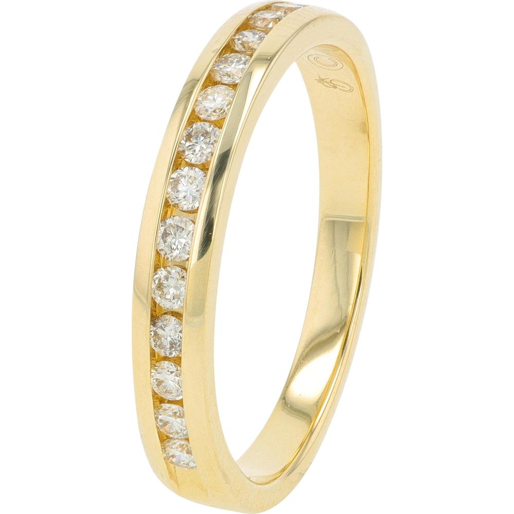 14K Yellow Gold Channel Set Diamond Band - 0.25 Carat Total Diamond Weight