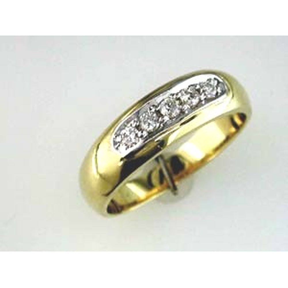 14K Yellow Gold Channel-Set Round Diamond Band - 0.30 Carat Total Diamond Weight - Royal Jewelry