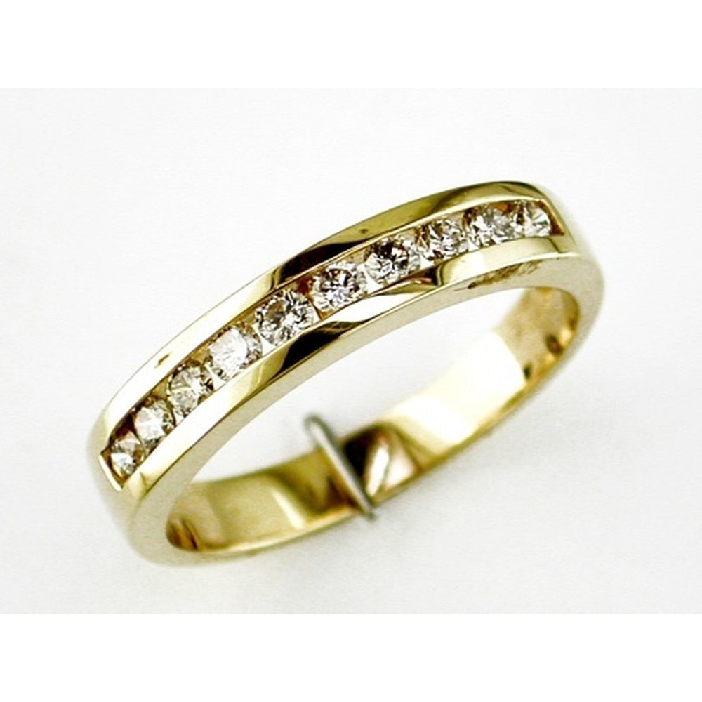 14K Yellow Gold Channel-Set Round Diamond Band Ring - 0.52 Carat Total Diamond Weight - Royal Jewelry