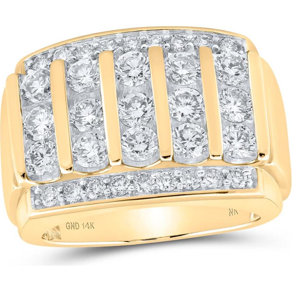 14K Yellow Gold Channel-Set Round Diamond Band Ring - 3.00 Carat Total Diamond Weight