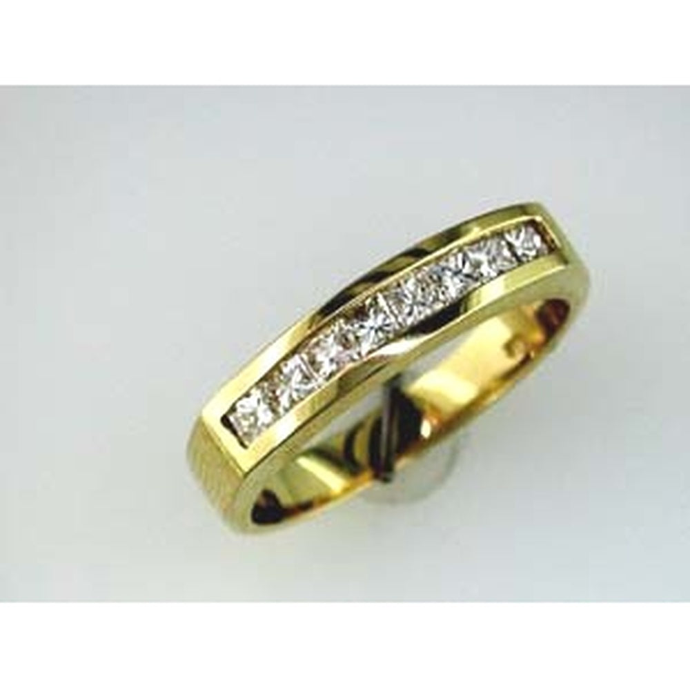 14K Yellow Gold Channel Set Round Diamond Wedding Band - 0.50 Carat Total Diamond Weight - Royal Jewelry